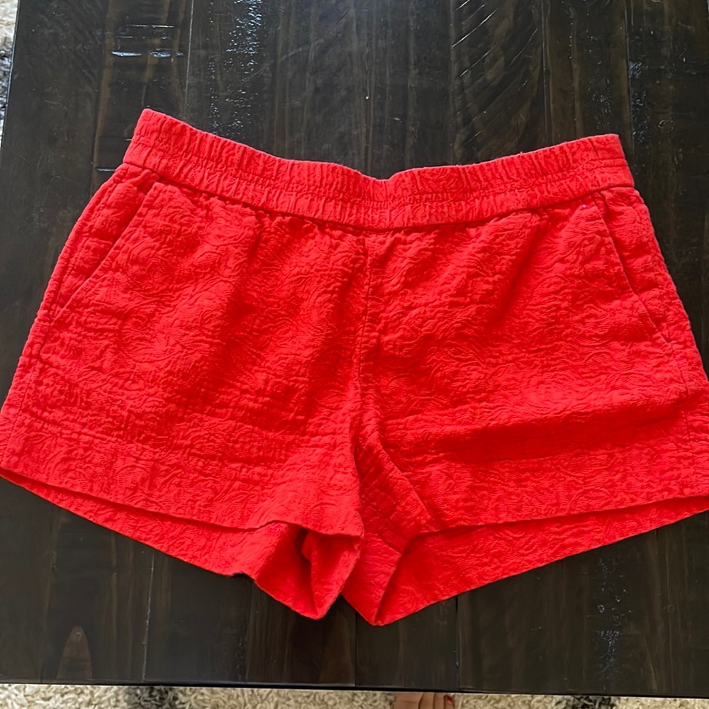 J. Crew Red Textured Women Shorts